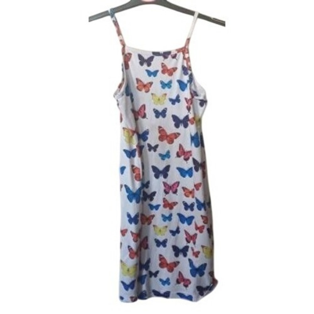 Girls Butterfly Print‎ Sundress Size 8-9Y Summer Dress Whimsical Colorful Nature